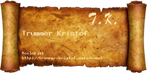 Trummer Kristóf névjegykártya